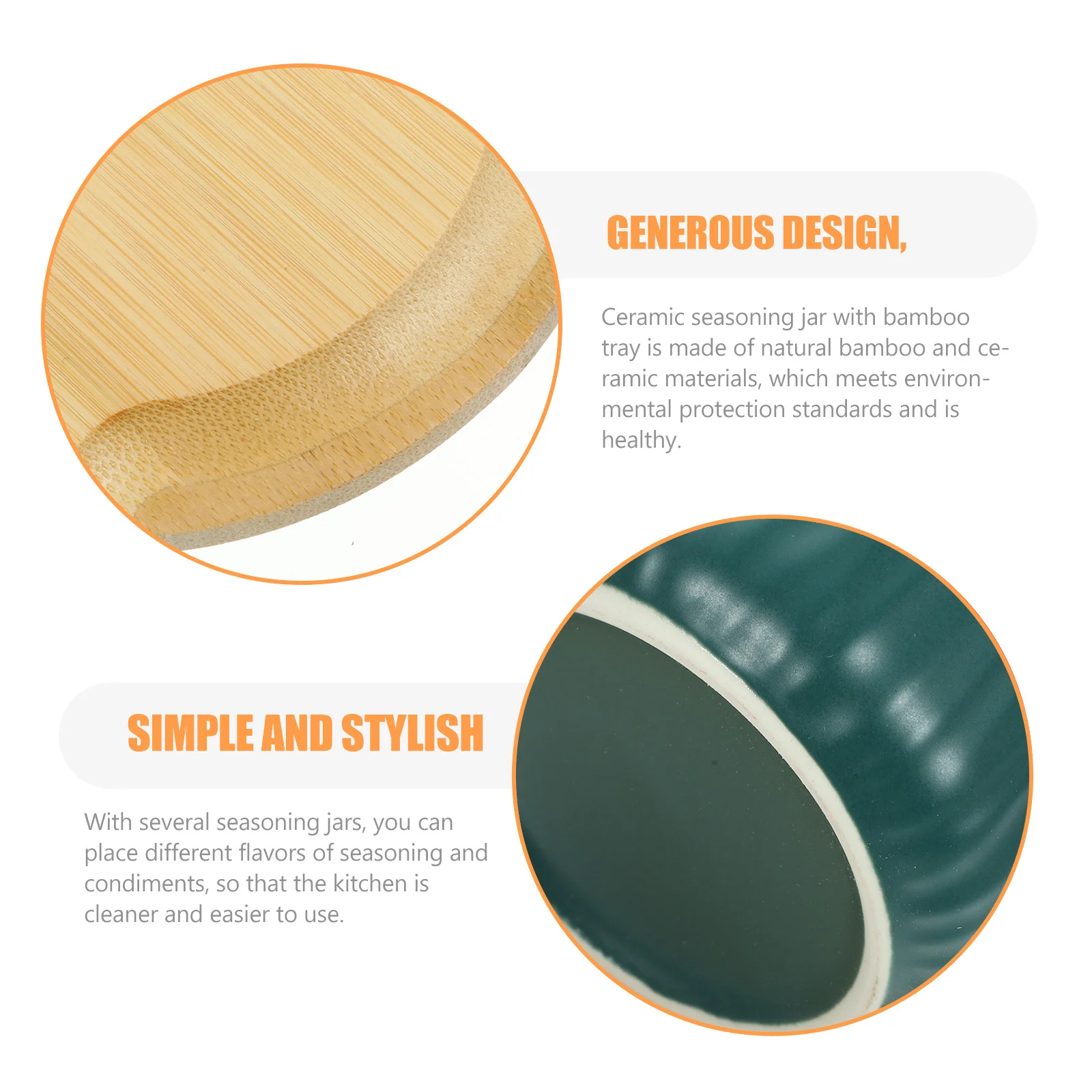 

1 комплект элегантных керамических банок для приправ с бамбуковым подносом для домашней кухни, столовой и ресторана, керамическая банка