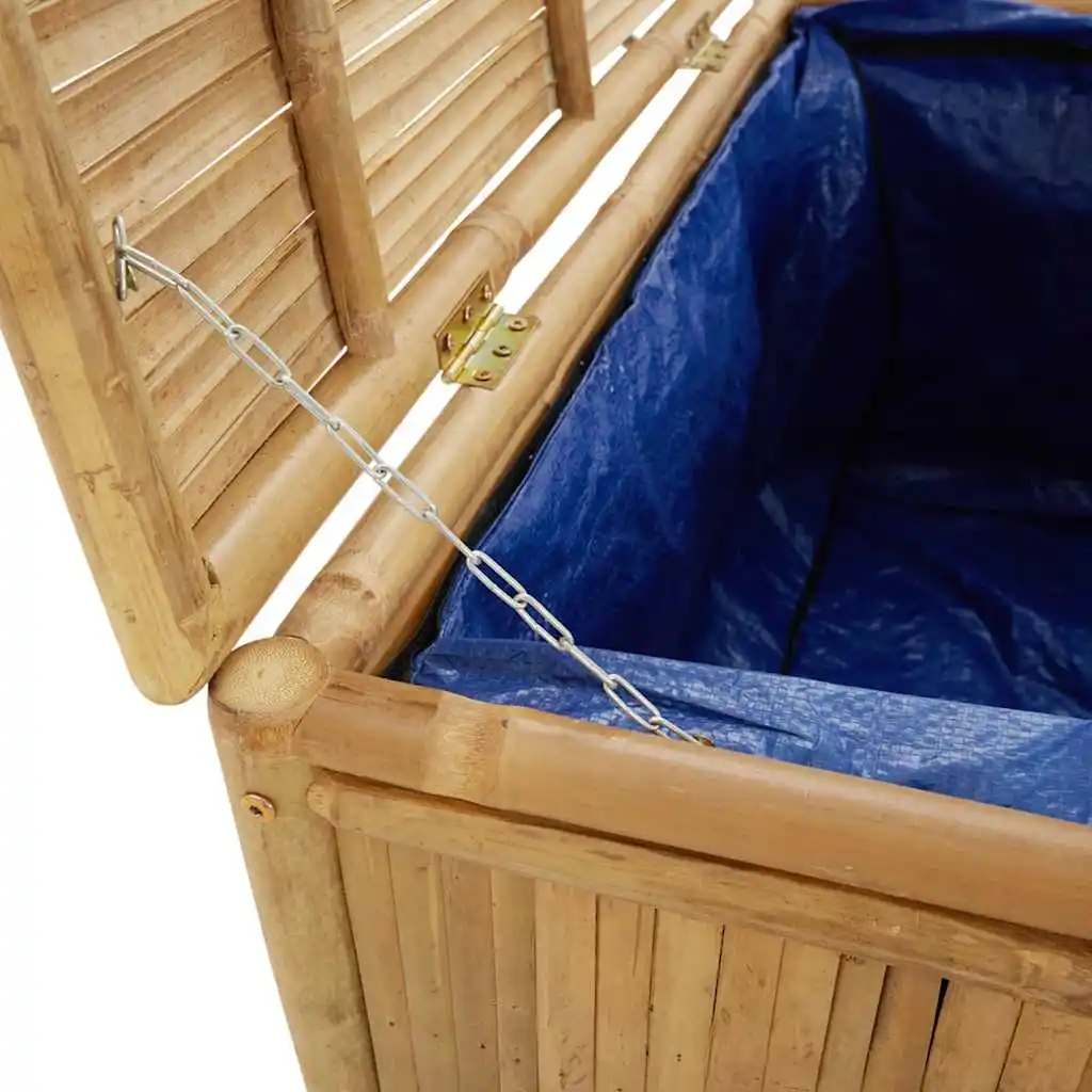 Garten-Aufbewahrungsbox 110x52x55 cm aus Naturbambus, wasserdicht und robust, für Werkzeuge und Outdoor-Kissen – Detail 6