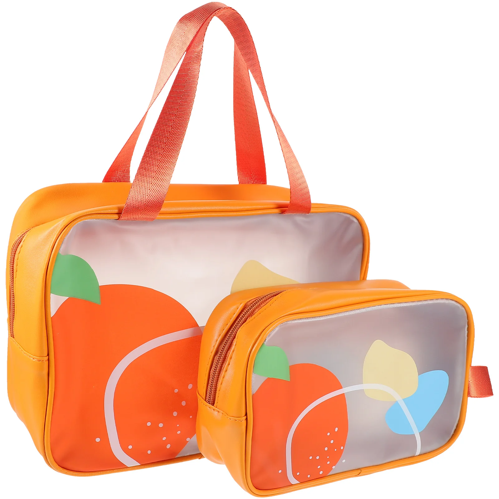 2 Pcs Clear Toiletry Bags Storage Travel Essentials for Women Toiletries Orange Makeup