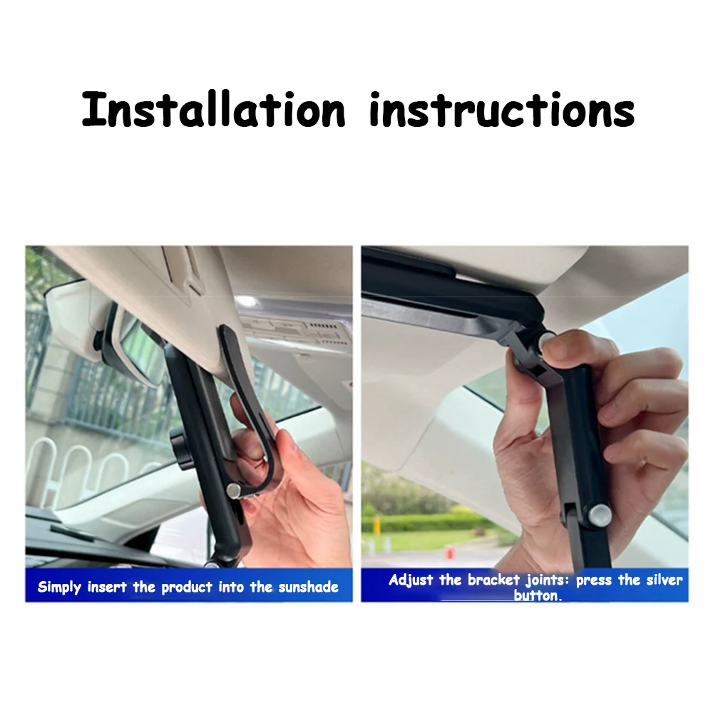 Multifunktionaler Auto-Sonnenblende-Telefonhalter 360° ° Rotierende universelle Handy-Unterstützung für iPhone Samsung Android – Detail 6