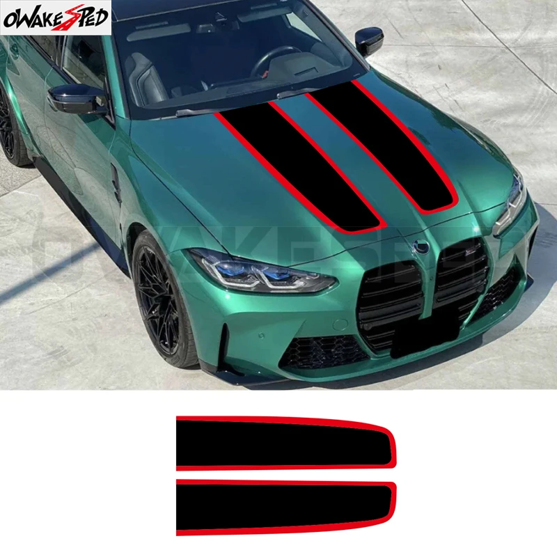 Car Engine Cover Decal Hood Bonnet For BMW M3 G80 CS 2021 G81 Touring 2022 2023 2024 M Performance Stripes Sticker Accessories