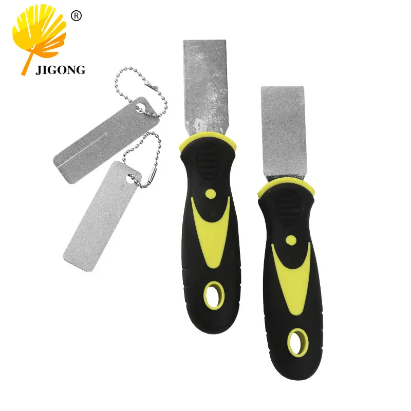 Single and double-sided handle knife sharpener Outdoor knife sharpener Tools Fishing accessories Fish hook file Single and doubl