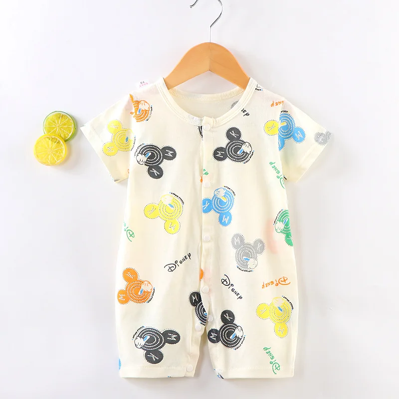 Newborn Baby Clothes Jumpsuit Cartoon Mickey Girl Boy Short Sleeve One-piece Clothes Toddler Costume Romper Infant Onesie Disney