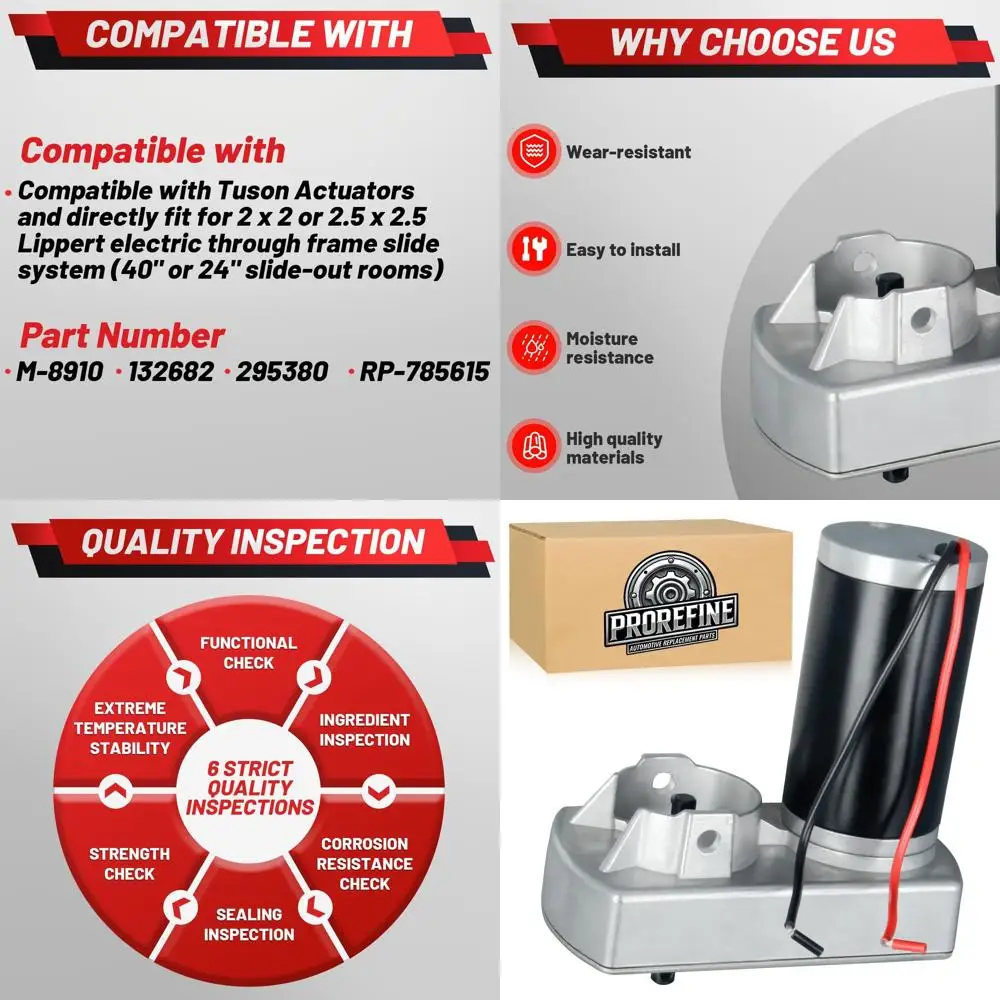 RP-785615 M-8910 132682 295380 محرك منزلق RV مطور بنسبة 18:1 30 أمبير 12 فولت
