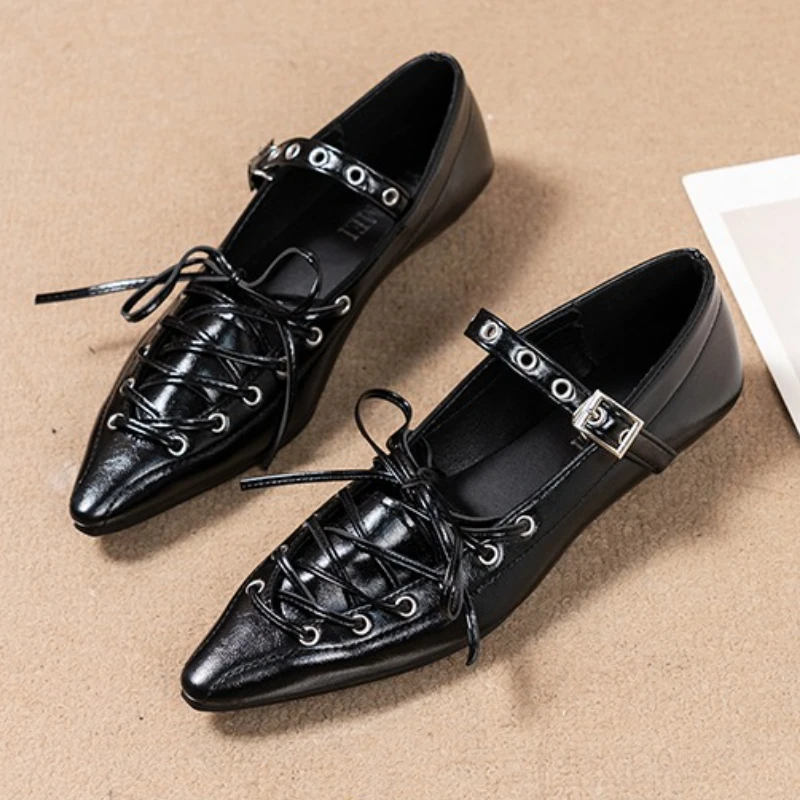 

Leopard Women Flats Pointed Toe Shoes Designer New 2025 Fashion Loafers Sexy Dress Party Woman Shallow Lace Up Luxury Zapatos