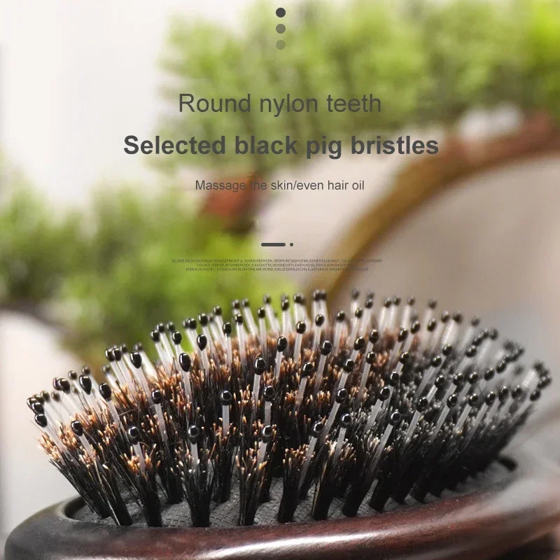 Wood Massage Hair Brush Comb For Hair Hairbrush Dry Wet Detangle Wood Combs Women Hair Beauty Care Paddle Cushion Massage Brush