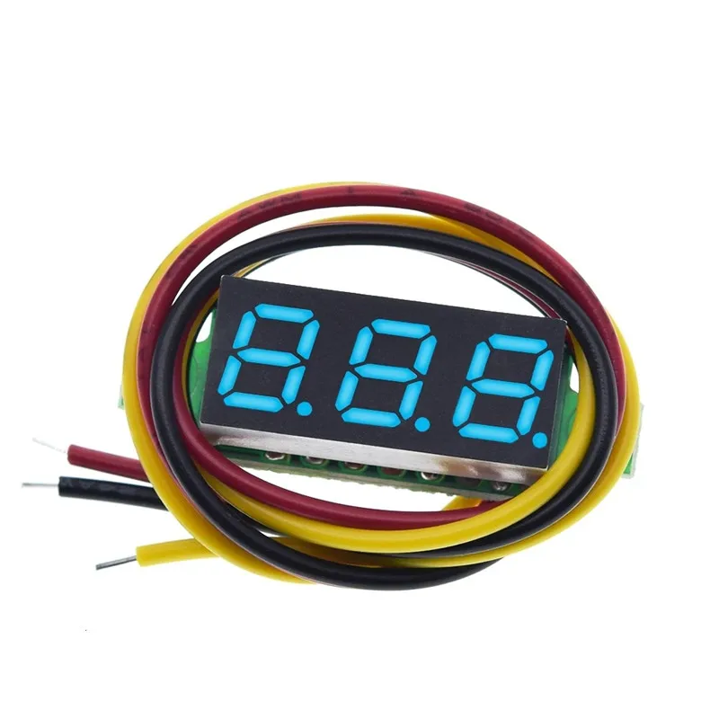 4pcs Digital Mini Digital Voltmeter 0.28Inch Three-Line 0-100V Digital Voltmeter Gauge Tester LED Display Panel Voltmeter