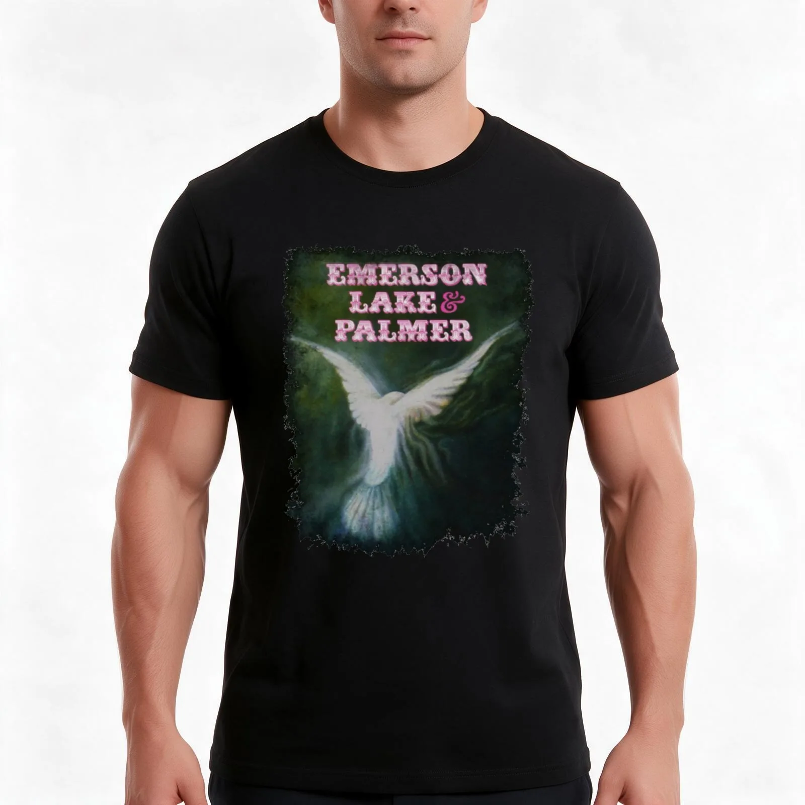 Emerson Lake and Palmer ELP art T-Shirt, Summer Casual Cotton Tee, Oversized Streetwear Tops, Vintage Graphic Print, 100% Cotton