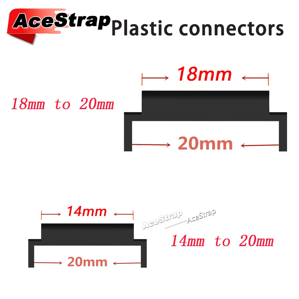 1 Pair Adapter Watch Band Connector 14mm To 20mm for 18mm To 20mm Plastic Metal Connectors for Huami Watch 3 Verge Accessories