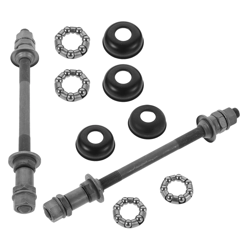2 set Bicycle Hub Bike Front Rear Axle Hollow Shaft Replacement Wheel Bearing Assembly Steel Rear Wheel Axle For Mountain