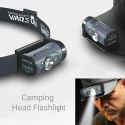 LED Sensor Hat Clip Lamp Waterproof Head Light Rechargeable Fishing Searching Outdoor Camp Head Flashlight Zoom Lantern