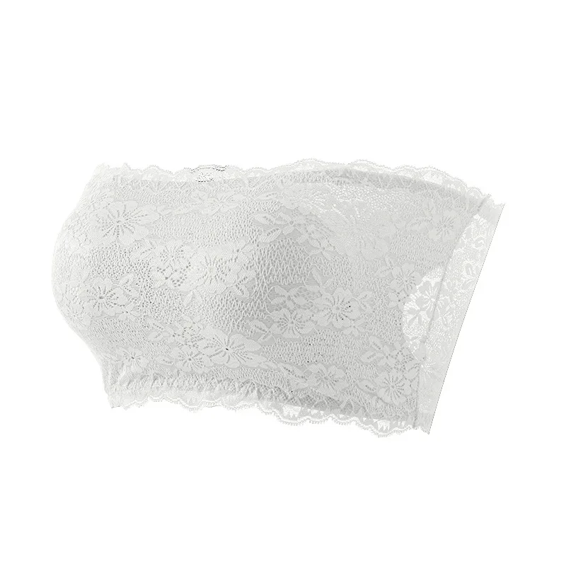 Sujetador de talla grande para mujer, sujetador sin tirantes, correas extraíbles, encaje, cómodo, transpirable, suave, ropa interior sin aros