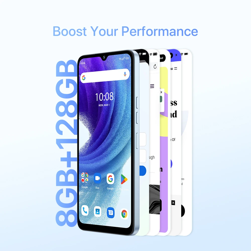 UMIDIGI A15T الهاتف الذكي أندرويد 13 MTK Helio G95 ثماني النواة NFC 8 + 8GB 128GB 64MP 6.7 ''HD + 5000mAh بطارية 18W Hotkey 4G ثنائي الشريحة