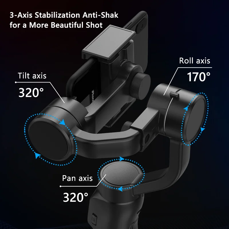 F8 cardán de mano de 3 ejes, soporte para teléfono, estabilizador de grabación de vídeo antivibración para Xiaomi, iPhone, teléfono inteligente