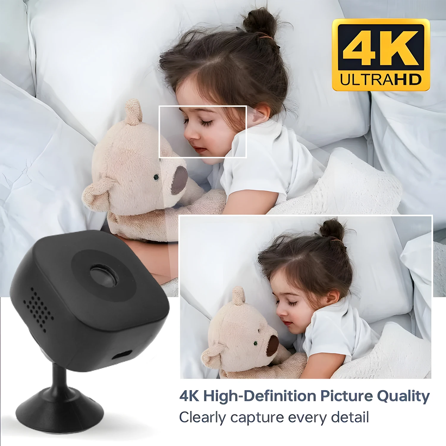 4K واي فاي كاميرا مراقبة للمنزل كاميرات مغناطيسية خارجية لاسلكية كشف الحركة مراقبة تتبع داخلي