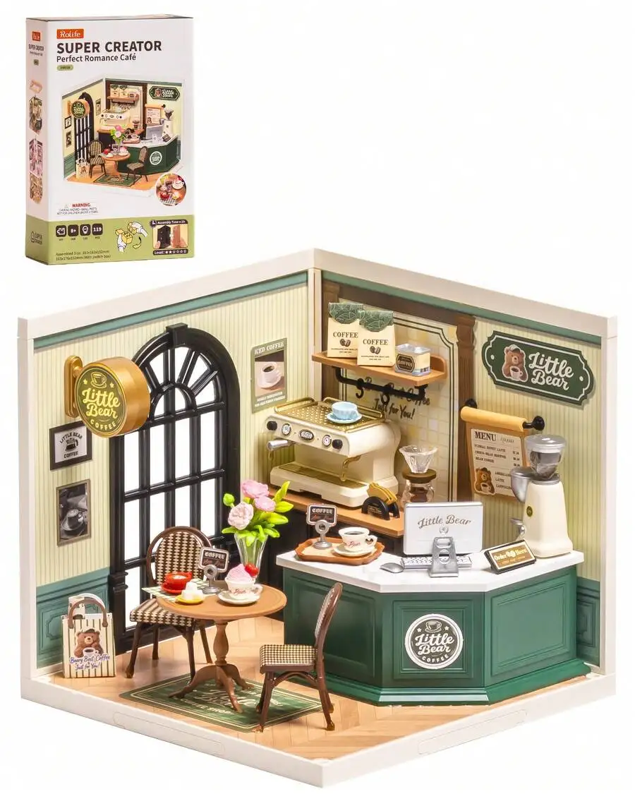 3D Puzzle Sweetheart Beauty Shop DIY Mini House Set – Super Creative Series, With USB-C Lighting, Building Toy Kit, Home & Deskt