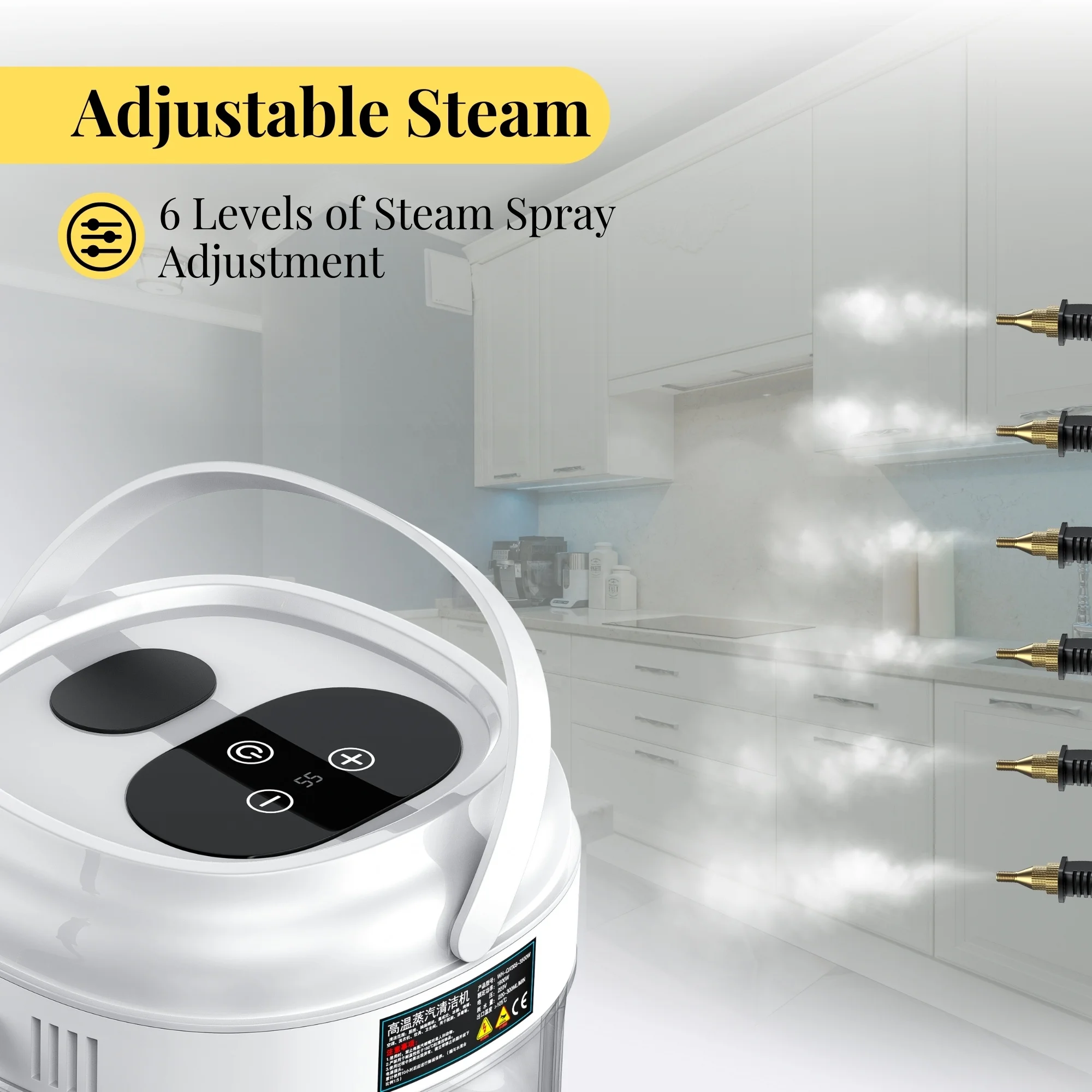 2025High-Temperature 1500ML Kitchen Hood Steam Cleaner Pressurized Handheld for Home Cleaning for Household Use - Image 2