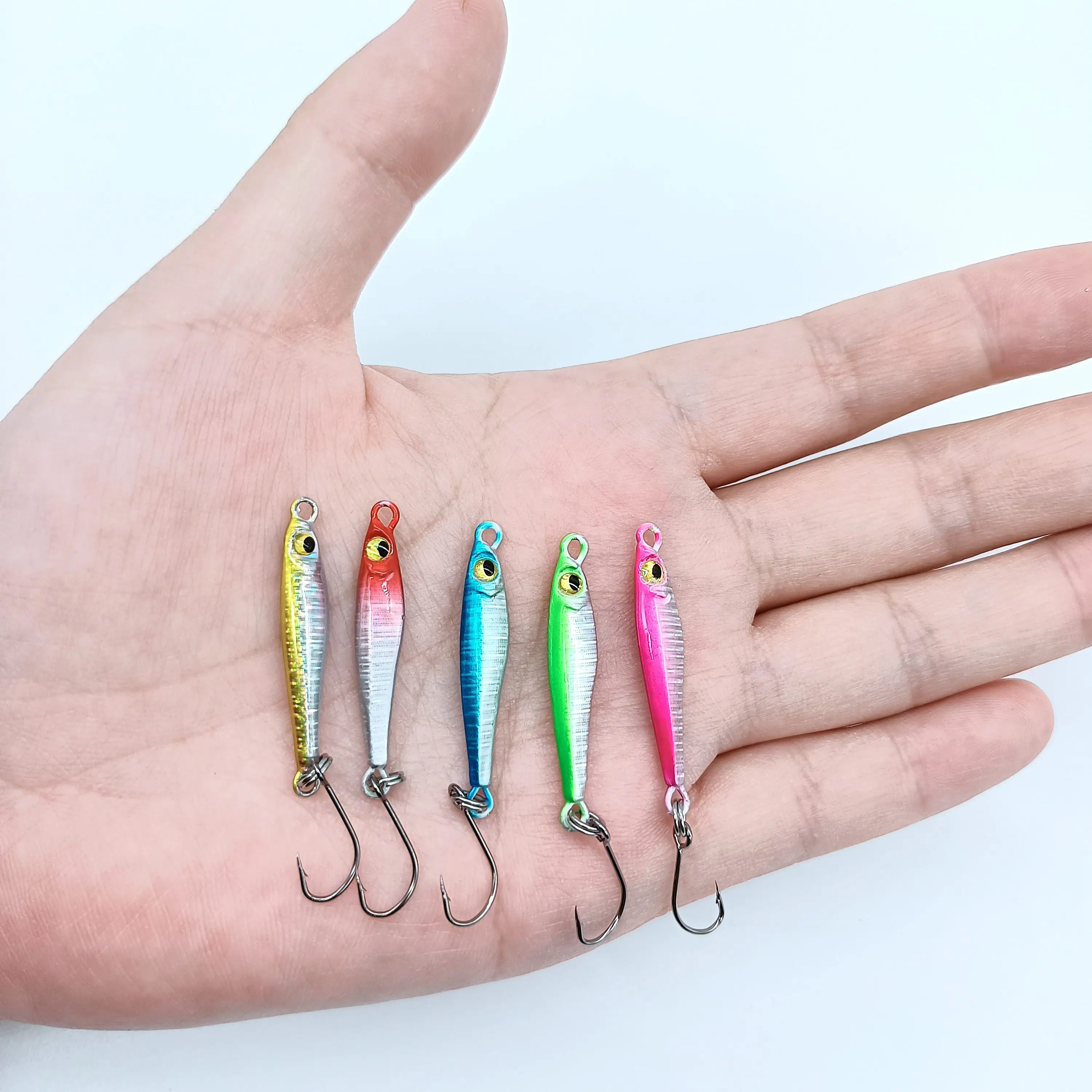 DUODUOYU 1PCS Mini Jig Angeln Lockt 3,5g/6g Harte Künstliche Bionik Köder kleine fisch Einzel Haken jig Stream Forelle köder pesca – Detail 10
