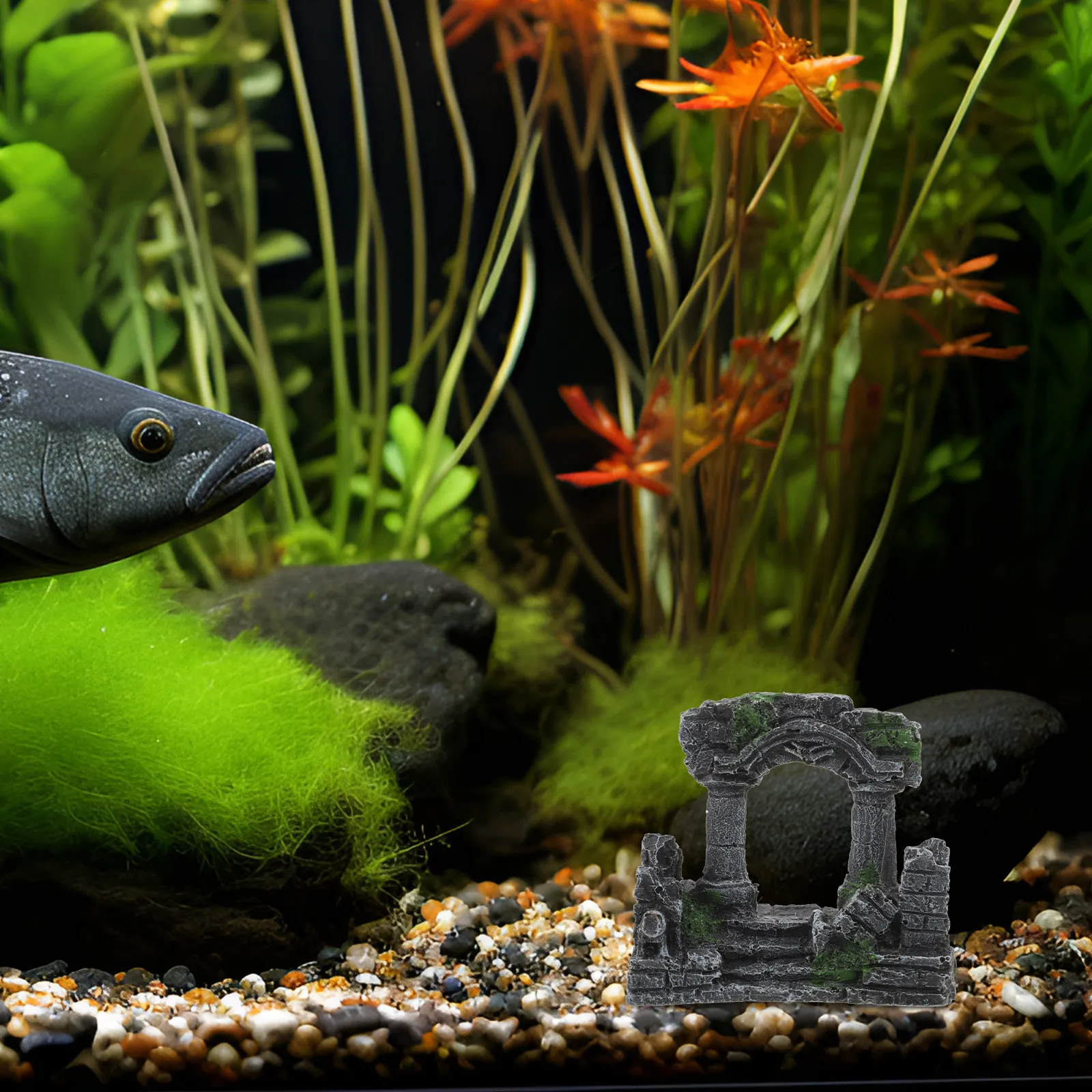 Roman Column Aquarium Decoration Artificial Resin Castle Aquarium Landscaping Fish Tank Ornament Fish Tank Decor
