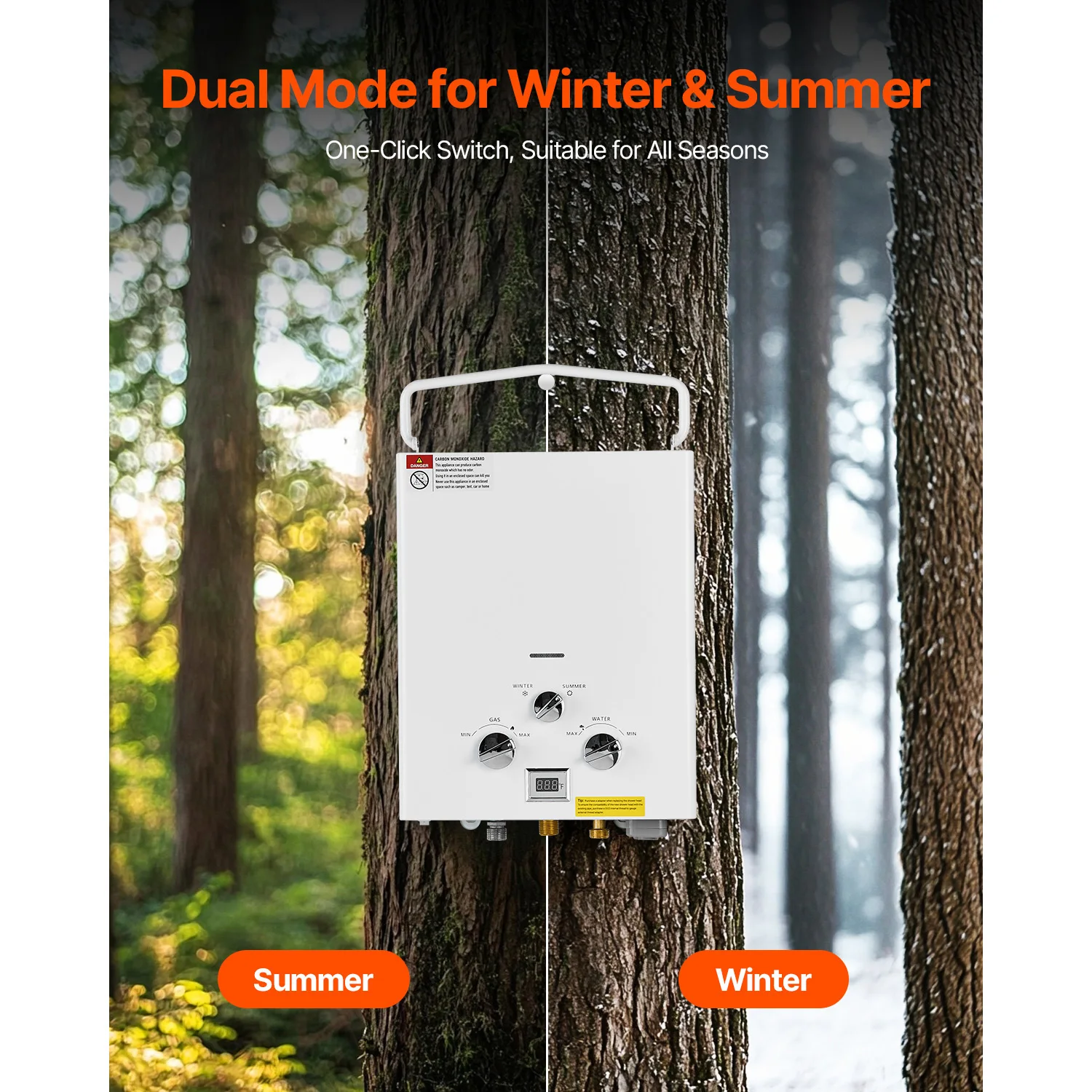 SucceBuy Portable Propane Water Heater 5/6/10L Tankless Outdoor Water Heater 34000 BTU 1.32 GPM Instant Hot Water for RV Camping