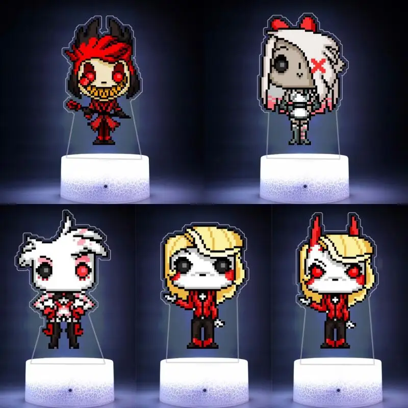 

Ночник в стиле аниме для Hazbin Hotel: Аластор, Вагги, Энджел Даст, Чарли. 16 цветов, атмосферное освещение, декор для рабочего стола.