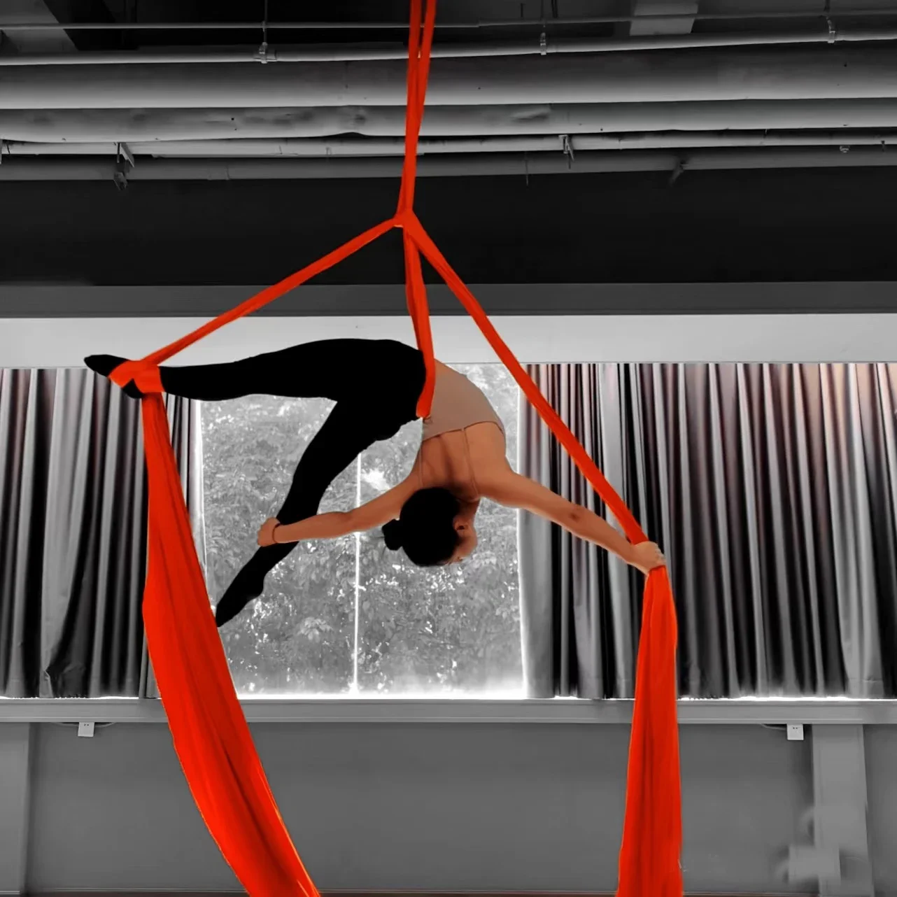 17.5 Yards /16 m -Gravity Aerial Ailks Fitness Swing Pilates Belt for Gyms Outdoor Yoga Hammocks And Home Exercise Equipment