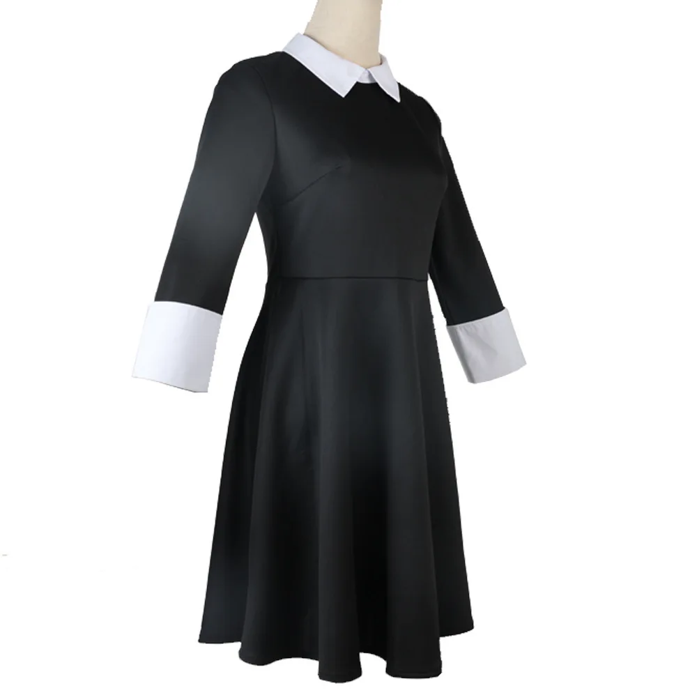 Movie Wednesday Addams Cosplay Costume Fancy Dress Vintage Black Gothic Outfits Halloween Party Costume Women Girls Adult Child