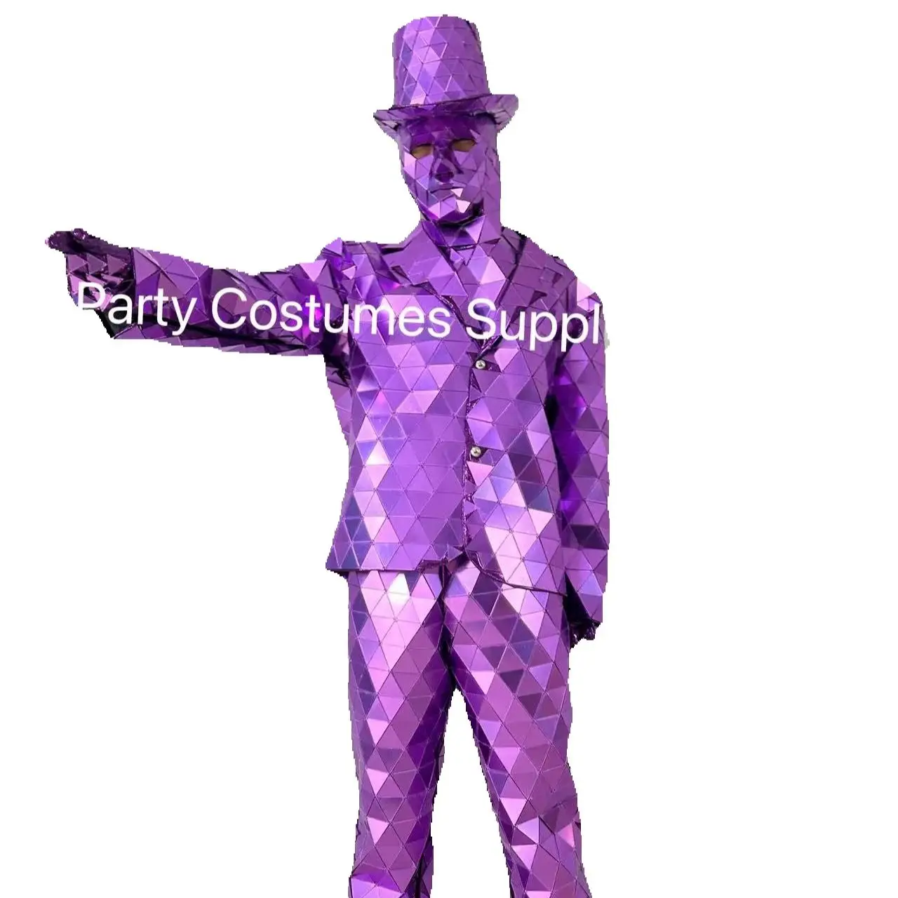 Performance Dress Dance Clothing for Party Nightclub Silver Man Show Suit Stage  Hand Sewn Mirror Costumes