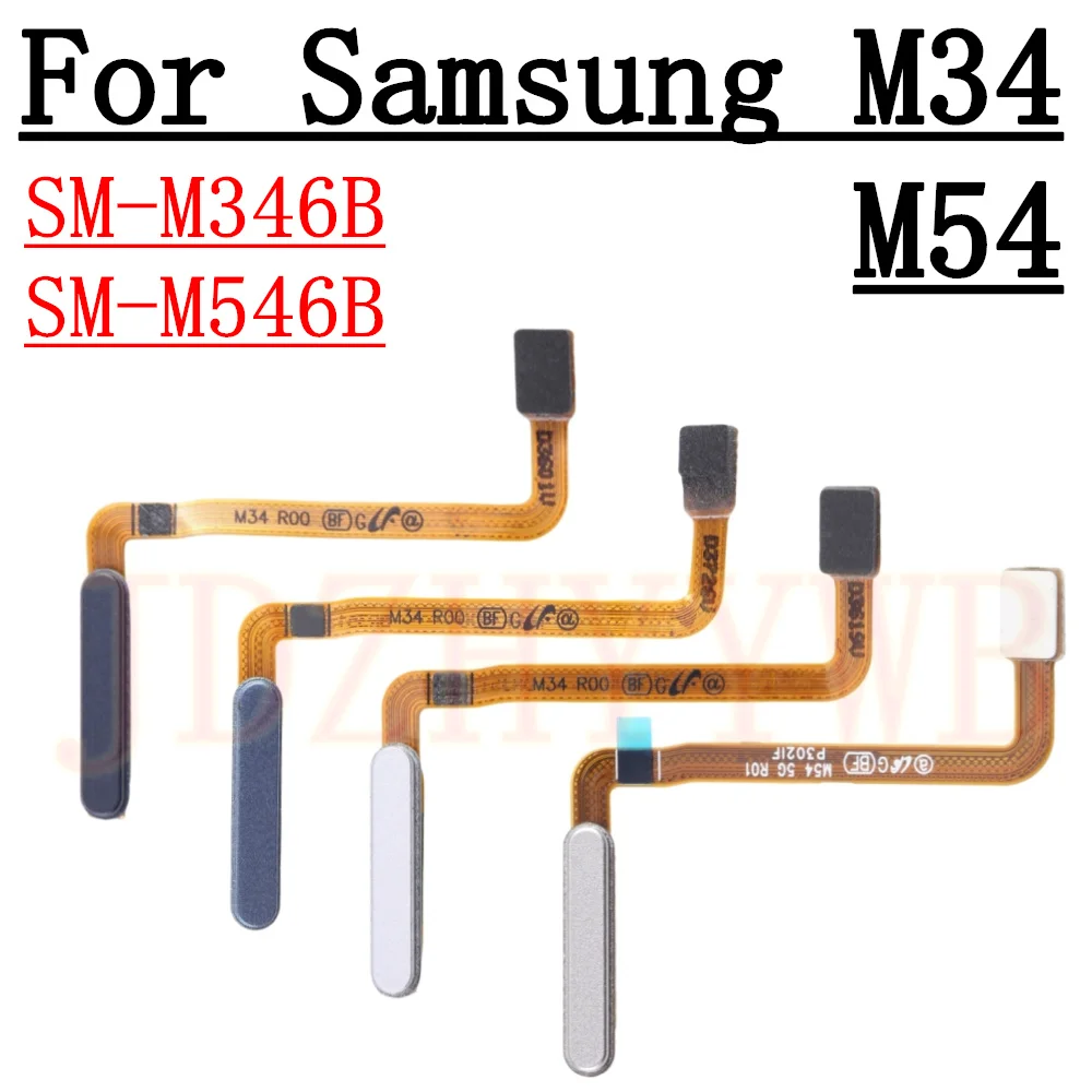 For Samsung Galaxy M34 5G M346B Fingerprint Sensor Scanner Touch ID Connect Motherboard home button Flex Cable M54 M546B