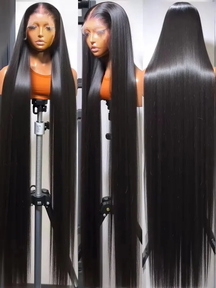 

300 High Density 40 46Inch 13x6 Bone Straight Hd Lace Front Wig 13x4 Lace Frontal Human Hair Wigs For Women 100% Soft Sleek Wigs