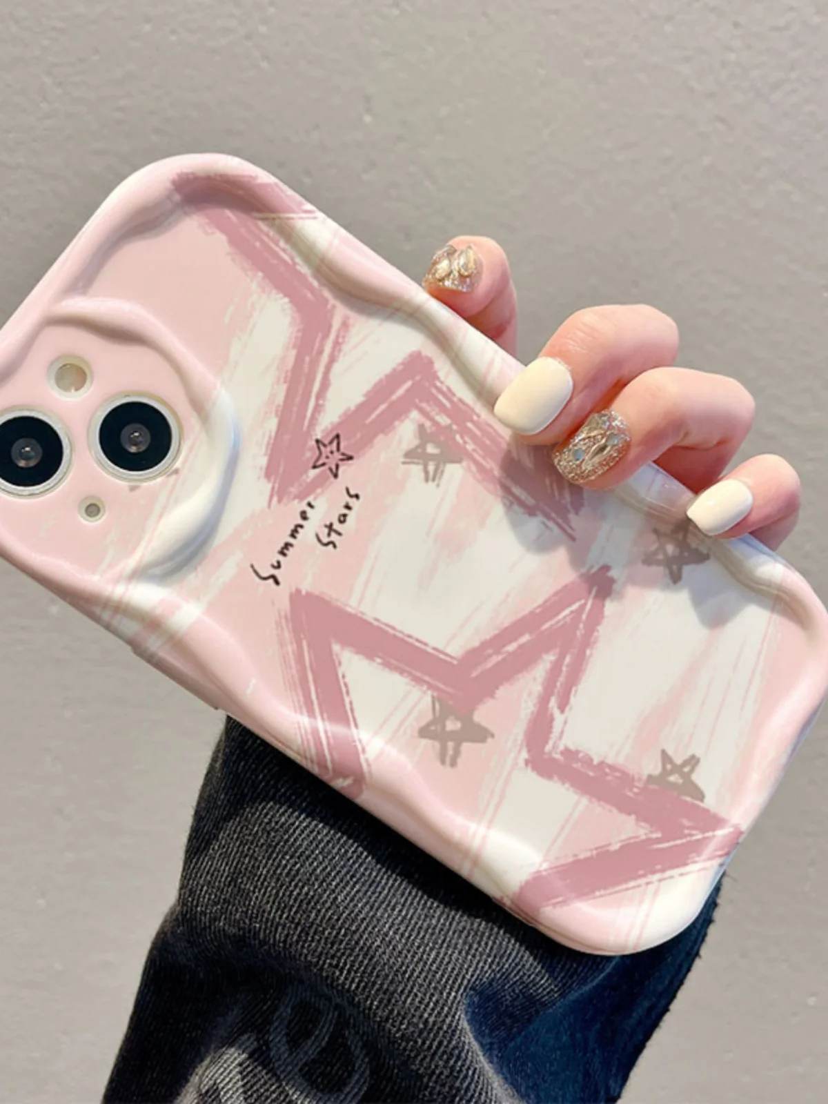 Pink stars Phone Cases For OPPO A17 A16  A53 A32 A33 A57 5G A15 A3S A5S A54 A31 A9 A5 2020 A55 A74 A95 4G A96 A52 A72 A92