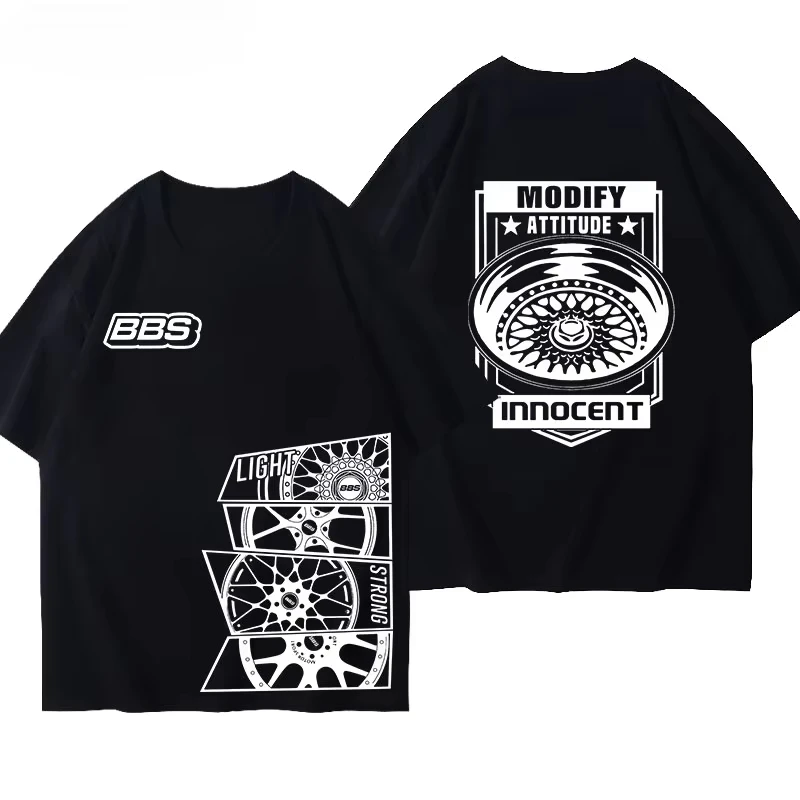 

2025 Summer Bbs Forged Wheel Hub Printed Short Sleeve Car Modified Car Printed Men's T-shirt Short Sleeve Motorcycle T-shirt