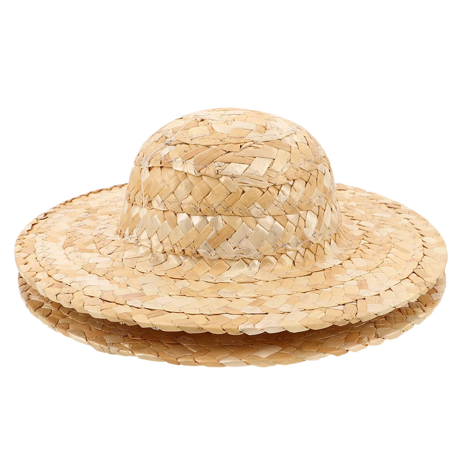 2 piezas de mini sombreros de paja tejidos para accesorios de casa de muñecas, decoraciones de fiesta DIY, mini sombrero para disfraz.