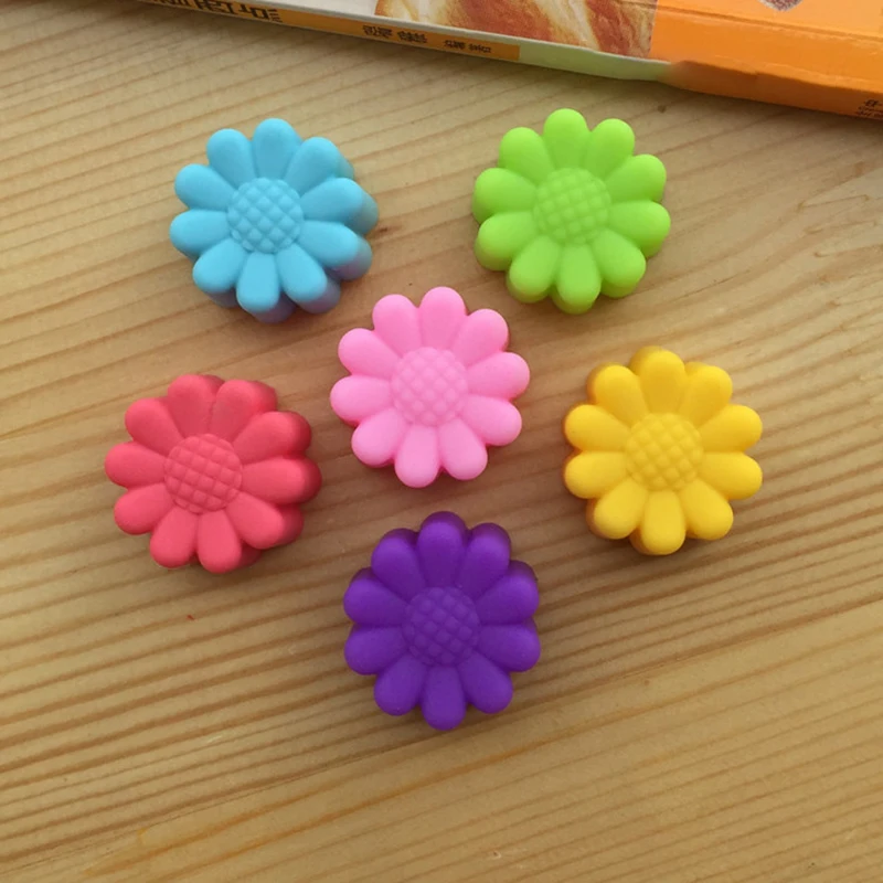 5Pcs 5cm Sunflower Flower Jelly Pudding Mold Muffin Cake Cup Silicone Muffin Cake Baking Molds Kitchen Accessories