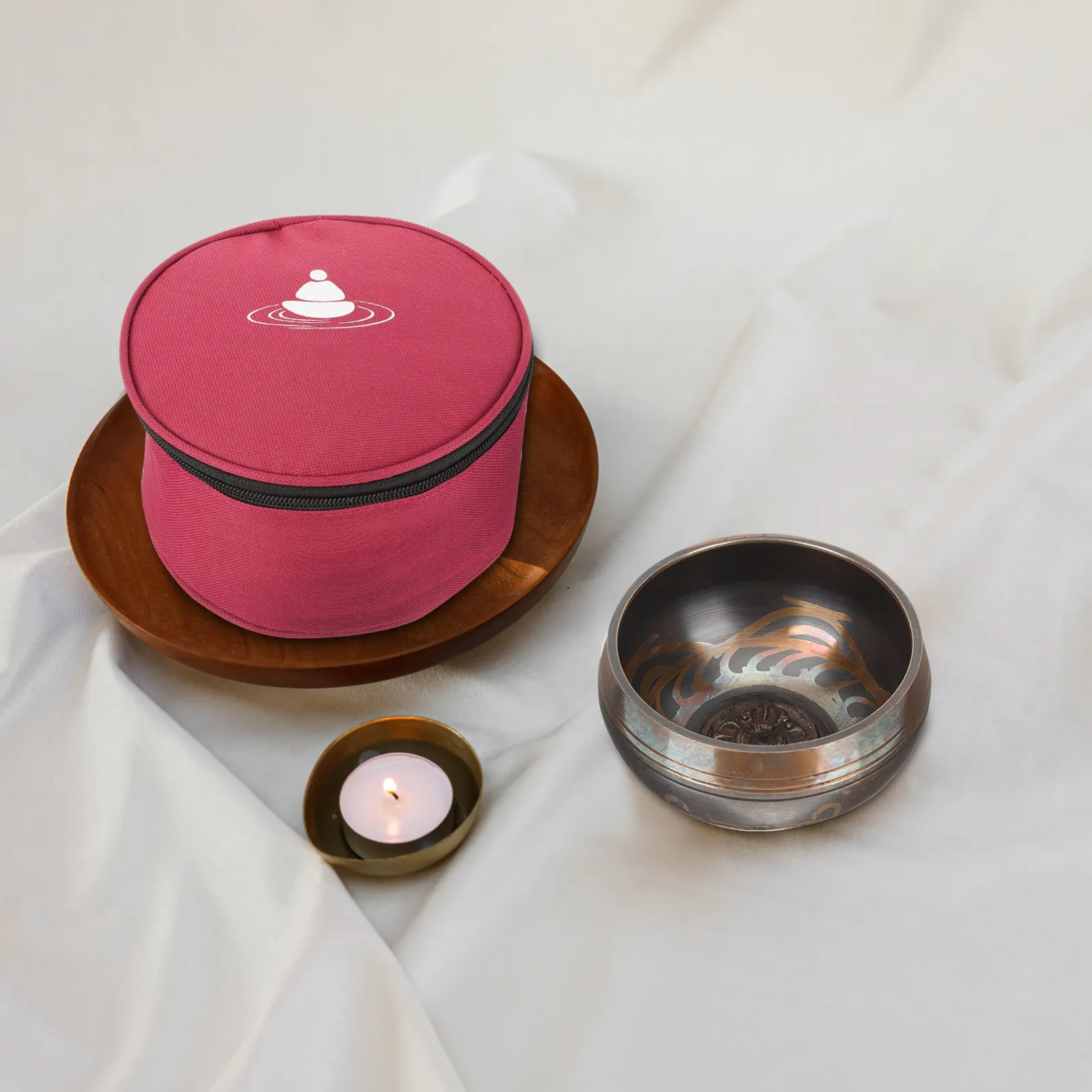 

Чехол для хранения поющих чаш, сумка для переноски поющих чаш, мягкая внутренняя отделка, гладкая молния, легкая прочная ткань для буддийских ритуалов