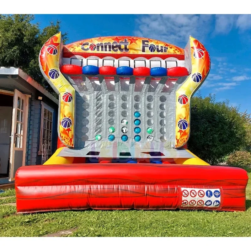 Hot Selling Sport Rental Inflatable Basketball Connect 4 Shooting Court Inflatable Interactive Game for Adult