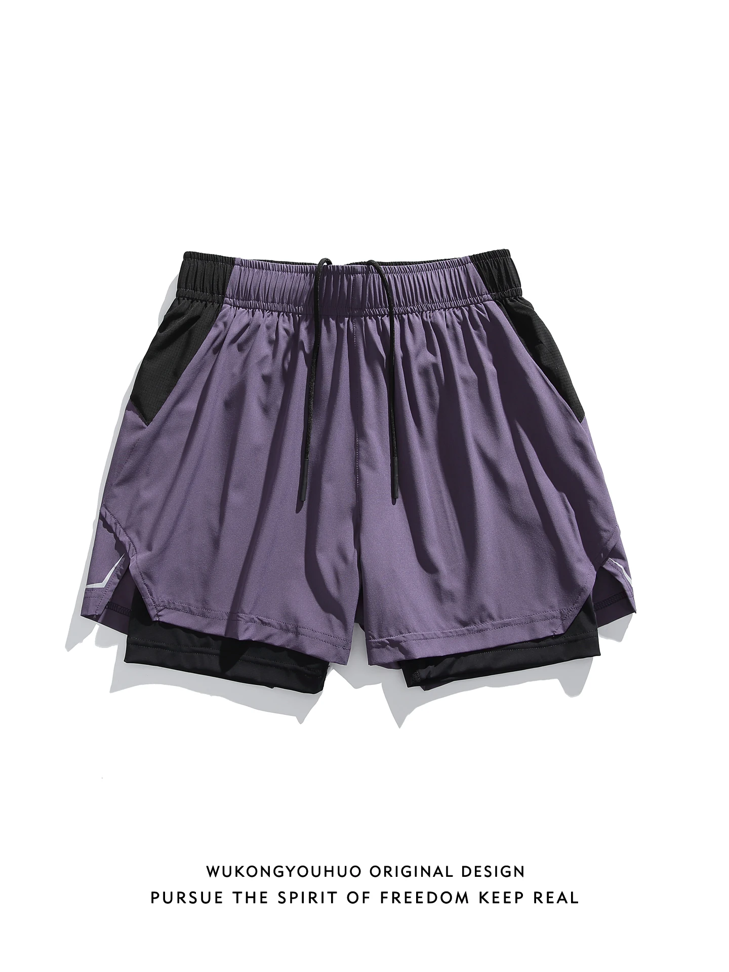 

Мужские летние универсальные удобные брюки в стиле ретро, имитирующие двухслойные, свободные, повседневные, со средней посадкой, прямого кроя, для велоспорта