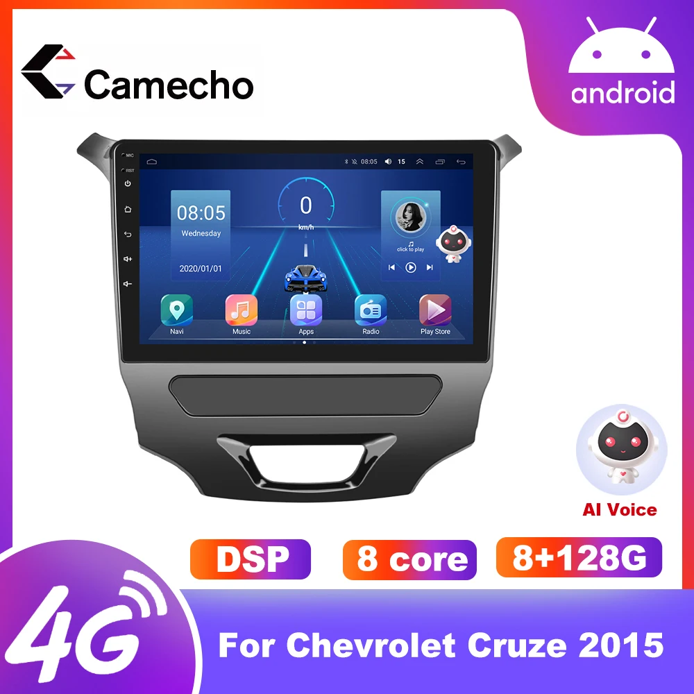 

Автомагнитола Camecho, 2 Din, Android, стерео, для Chevrolet CRUZE 2015-2018, GPS-навигация, мультимедийный плеер, Авторадио для Carplay, 2din Vid