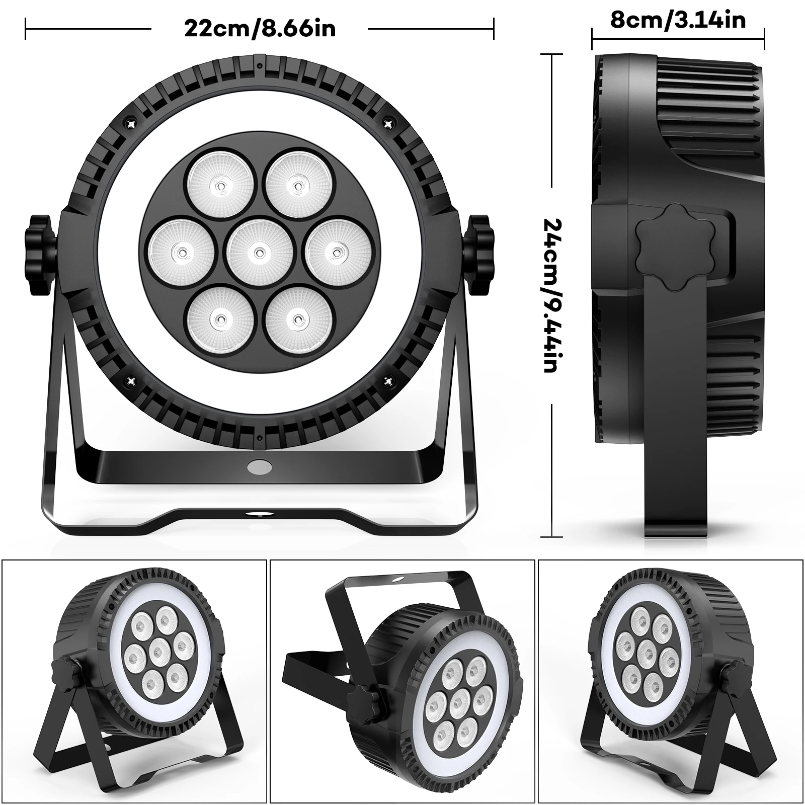 Somspot 8 STKS RGBW 4-IN-1 LED Par Lights DMX512 Geluidscontrole Podiumeffect Verlichting Projector voor Party Concert Bruiloft Theater