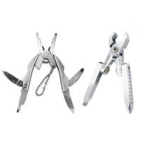 Stainless Steel Mini Pocket Folding Plier Wire Stripper Keychain Screwdriver  Multitool EDC tool with Knife for Outdoor Camping