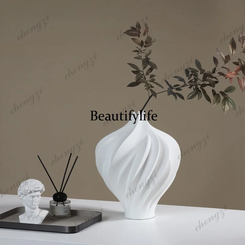 A95 spiral abstract ceramic vase ornament home living room flower pottery pot
