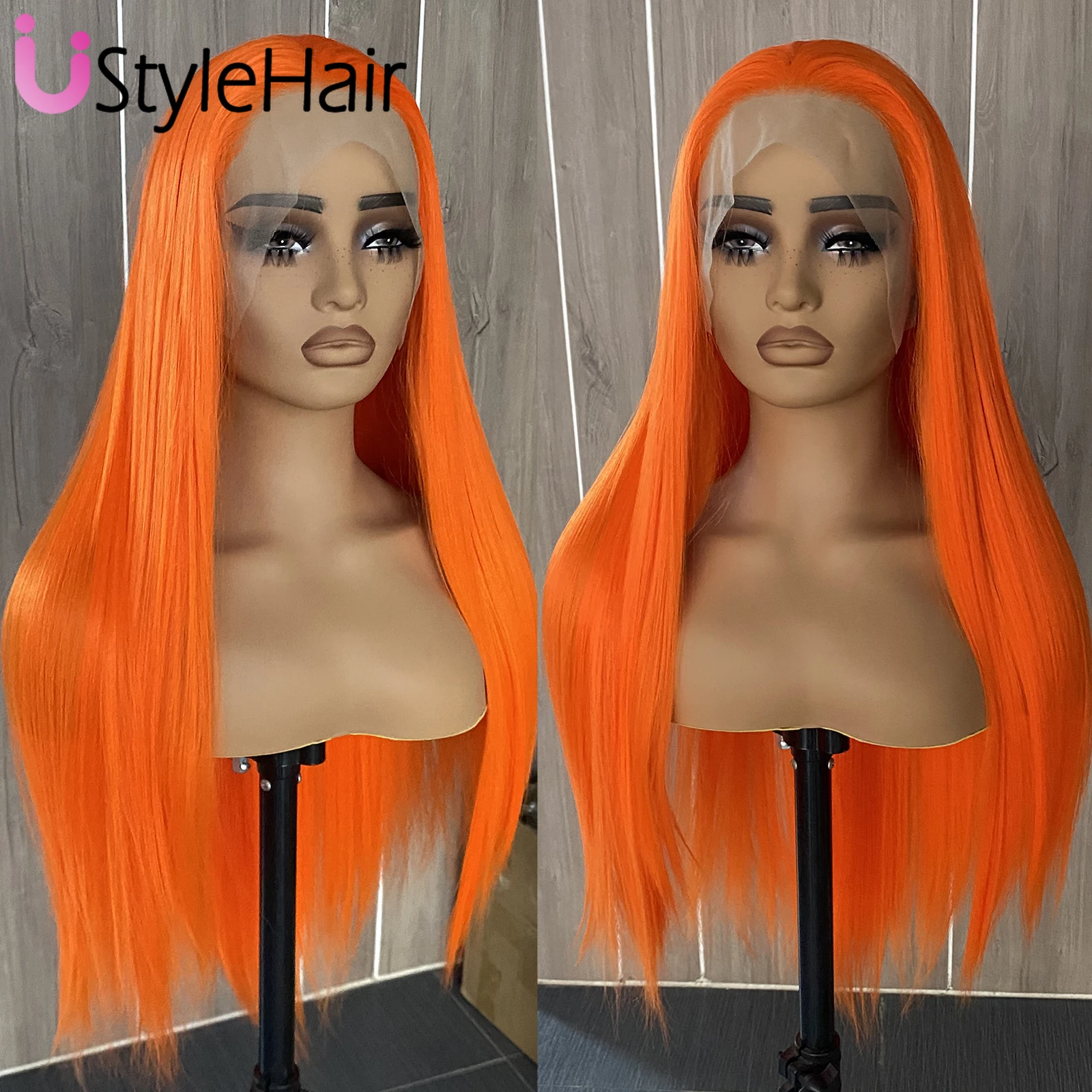 Custom hair rosa Perücke Spitze vorne synthetische lange seidige gerade Perücke hitze beständige natürliche Haaransatz täglichen Gebrauch Cosplay Perücke