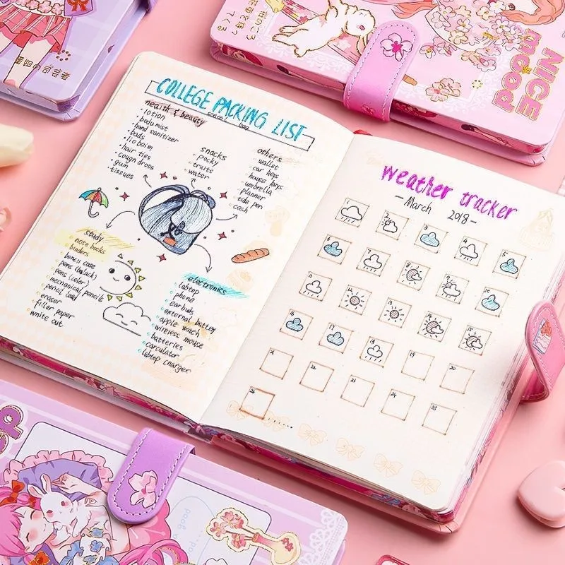 A6 notebook diary calendar office notebook 64k student portable notebook school stationery supplies student writing