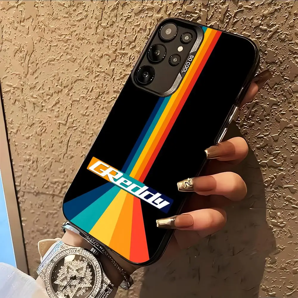 Cool G-Greddy Phone Case for Samsung Galaxy S26 S25 S24 S23 S22 S21 S20 Note20 Plus Ultra Colorful Silver Cover