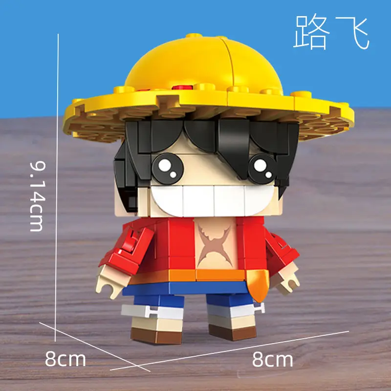 Cartoon Anime One Piece Assembled Figure Cute Luffy Chopper Nami Sanji Action Figures Small Particle Assembled Toy Birthday Gift