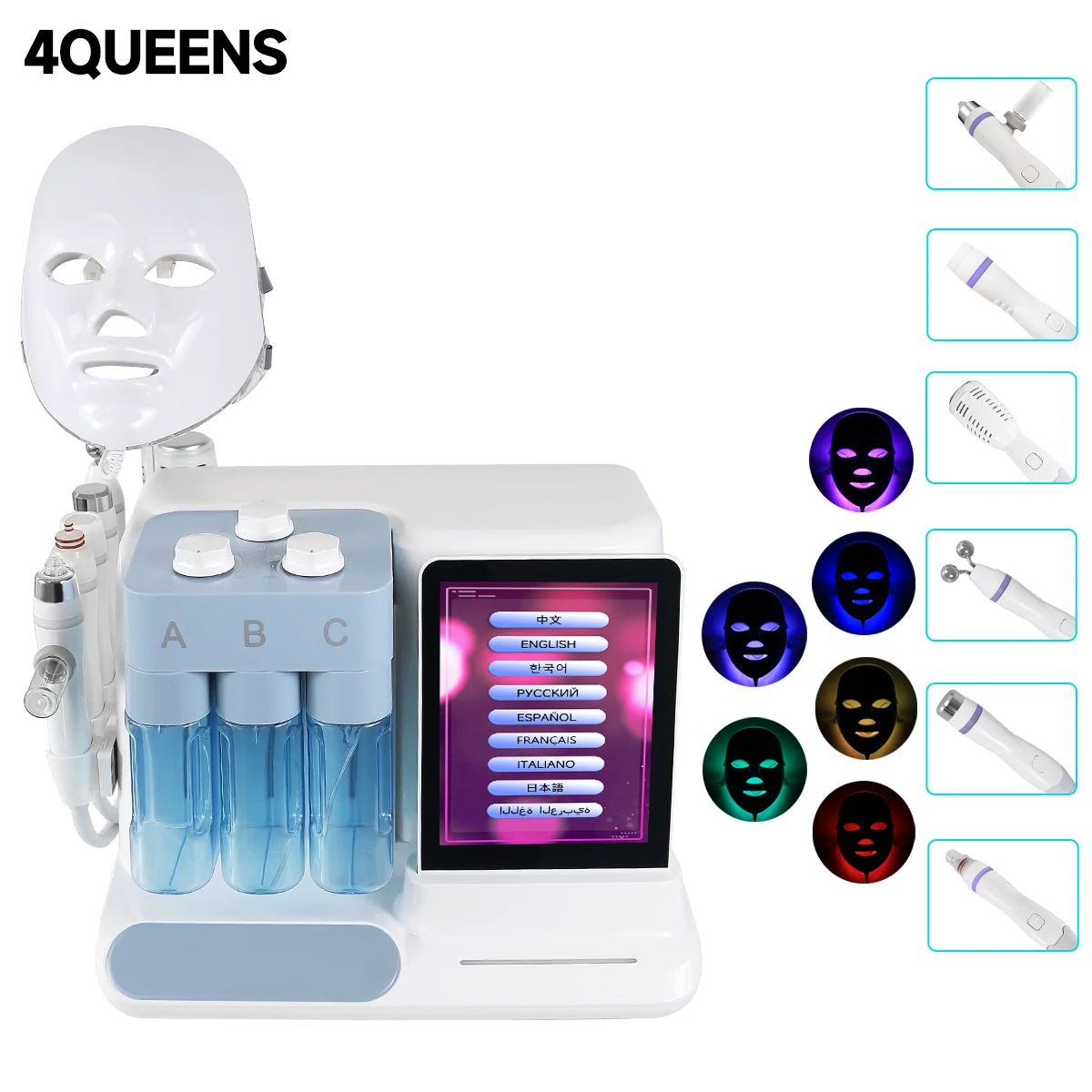 4QUEENS Hydrogen Purification Device Facial Deep Cleansing Professional Hidrifting Beauty Bubble Machine