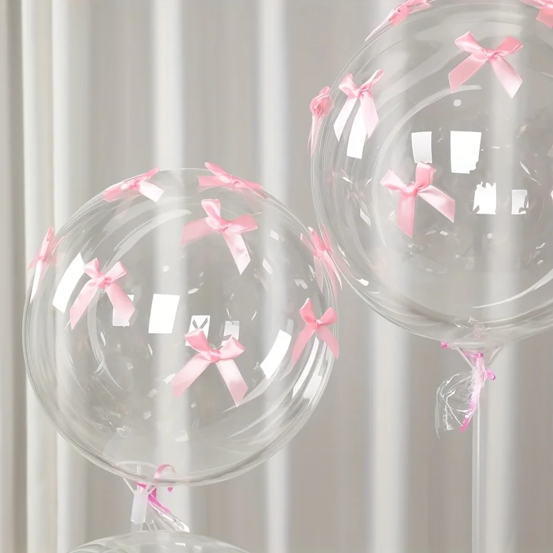 Schleife Transparent Popo Ballon Set DIY Paste Schleife für Hochzeit, Singles Party, Geburtstagsfeier, Jubiläum Duschdekoration – Detail 4