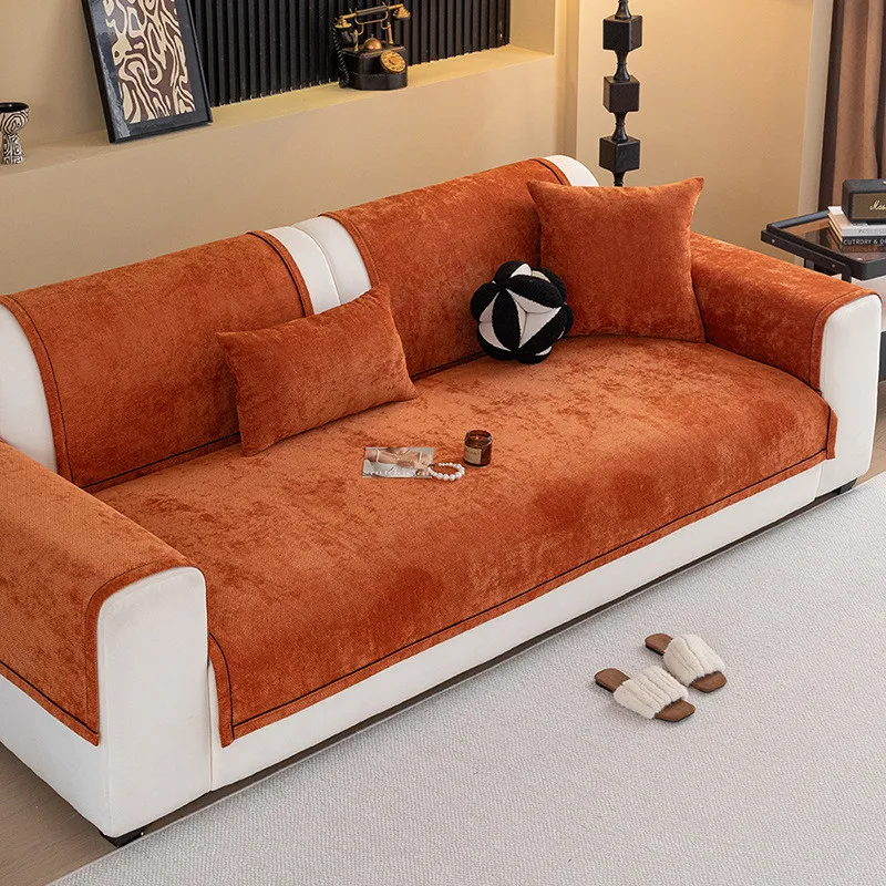 1pcs Solid Color Simple Sofa Cover Wear Resistant Non Slip Couch Protector Anti Slip Thickened Slipcovers Furniture Mat