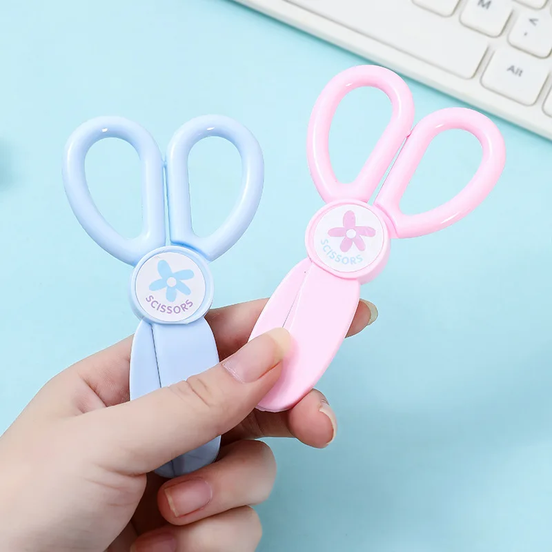 Kawaii Mini Portable Scissors Round Head Children Craft Stationery Scissor Cute Paper Cutter Scrapbooking Diy Art Tool Scissor