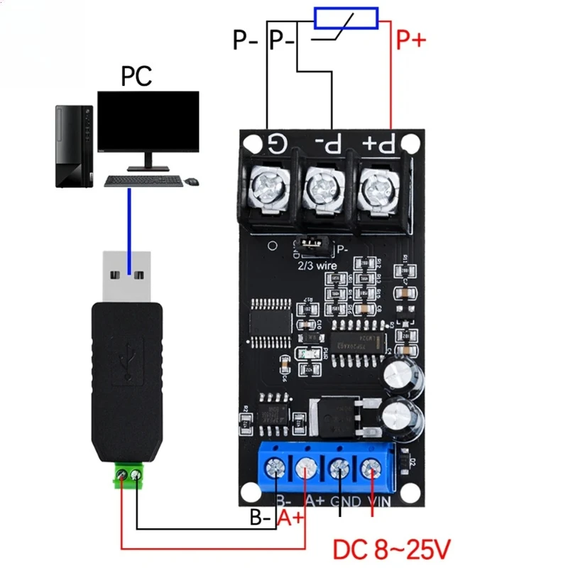 Industrial-Grade PT100/RTD/Thermocouple Temperature Transmitter Module with RS485 MODBUS RTU Interface, Wide Voltage DC 12-24V